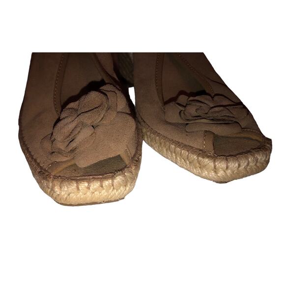 Bandolino Women Sz 8‎ M Brown Floral Wedge Suede Leather Shoes - Picture 4 of 11